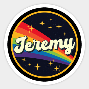 Jeremy // Rainbow In Space Vintage Style Sticker